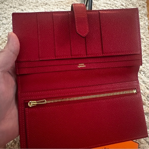 Authentic HERMES Bearn Wallet Rouge - Picture 9 of 12